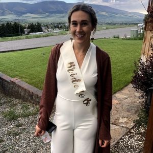 Lulu's Thinking Out Loud White Backless Jumpsuit